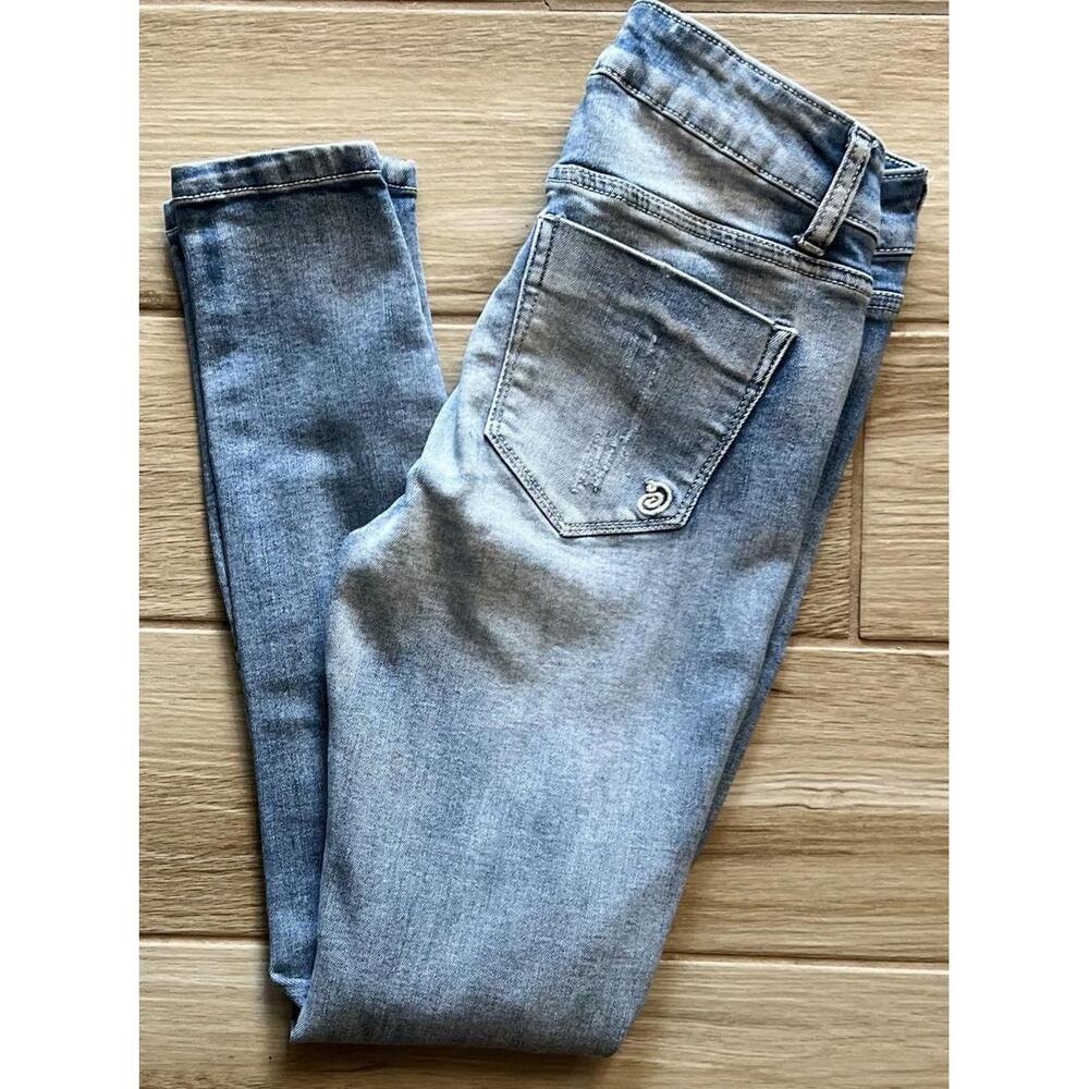 Womens Size 3 Indigo Rein Distressed Anklet Skinny Jeans